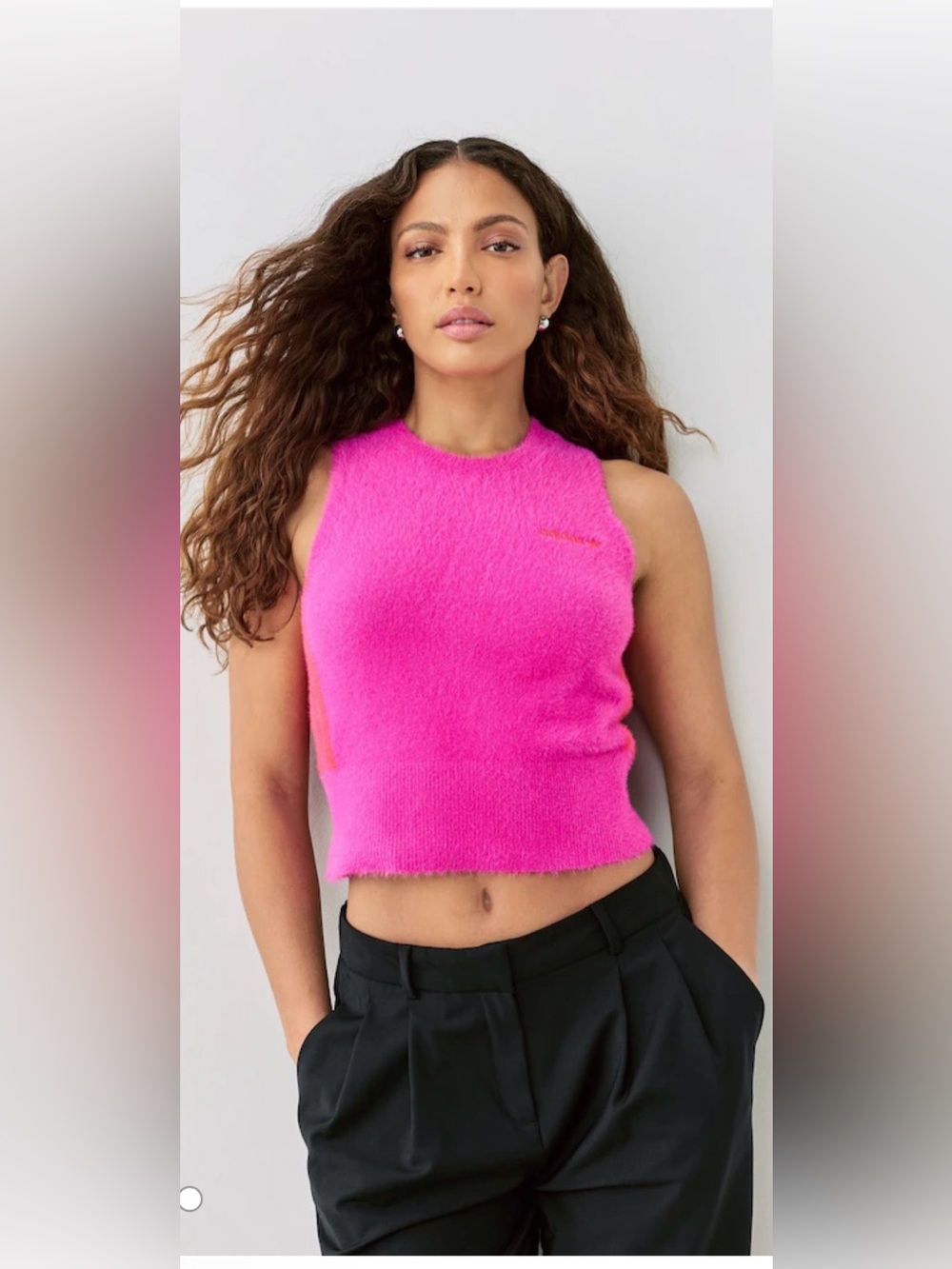 adidas Originals Pink Fluffy 3-Stripes Vest, NWT, size medium